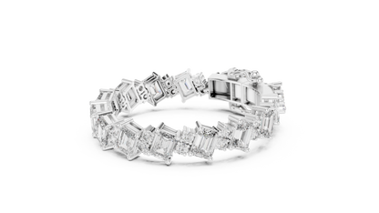 Luxury Emerald-Cut Diamond Tennis Bracelet