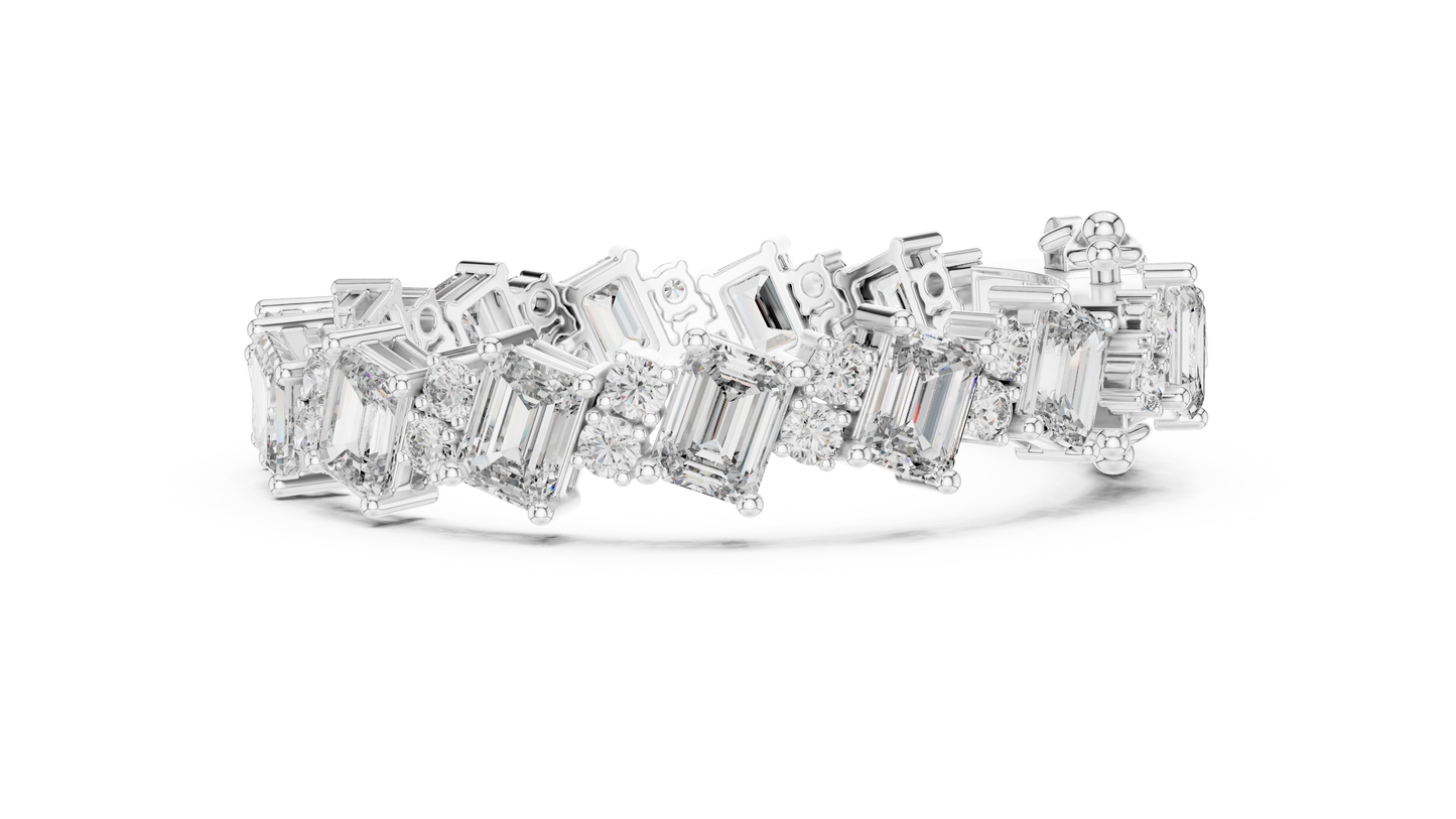Luxury Emerald-Cut Diamond Tennis Bracelet