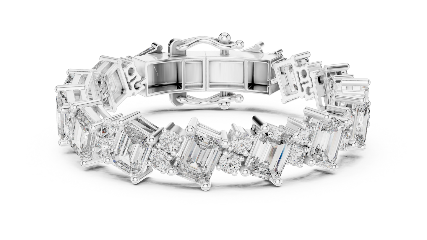Luxury Emerald-Cut Diamond Tennis Bracelet