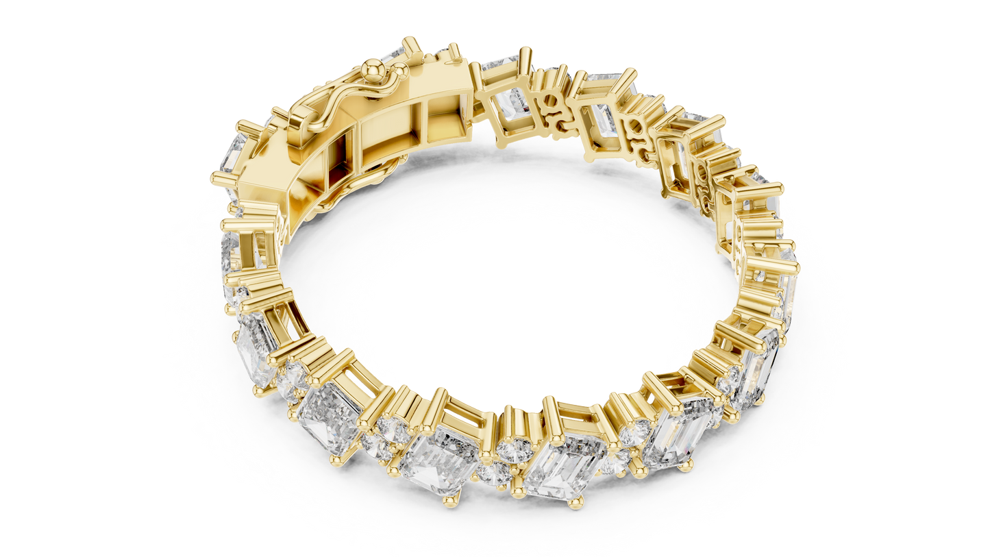 Luxury Emerald-Cut Diamond Tennis Bracelet