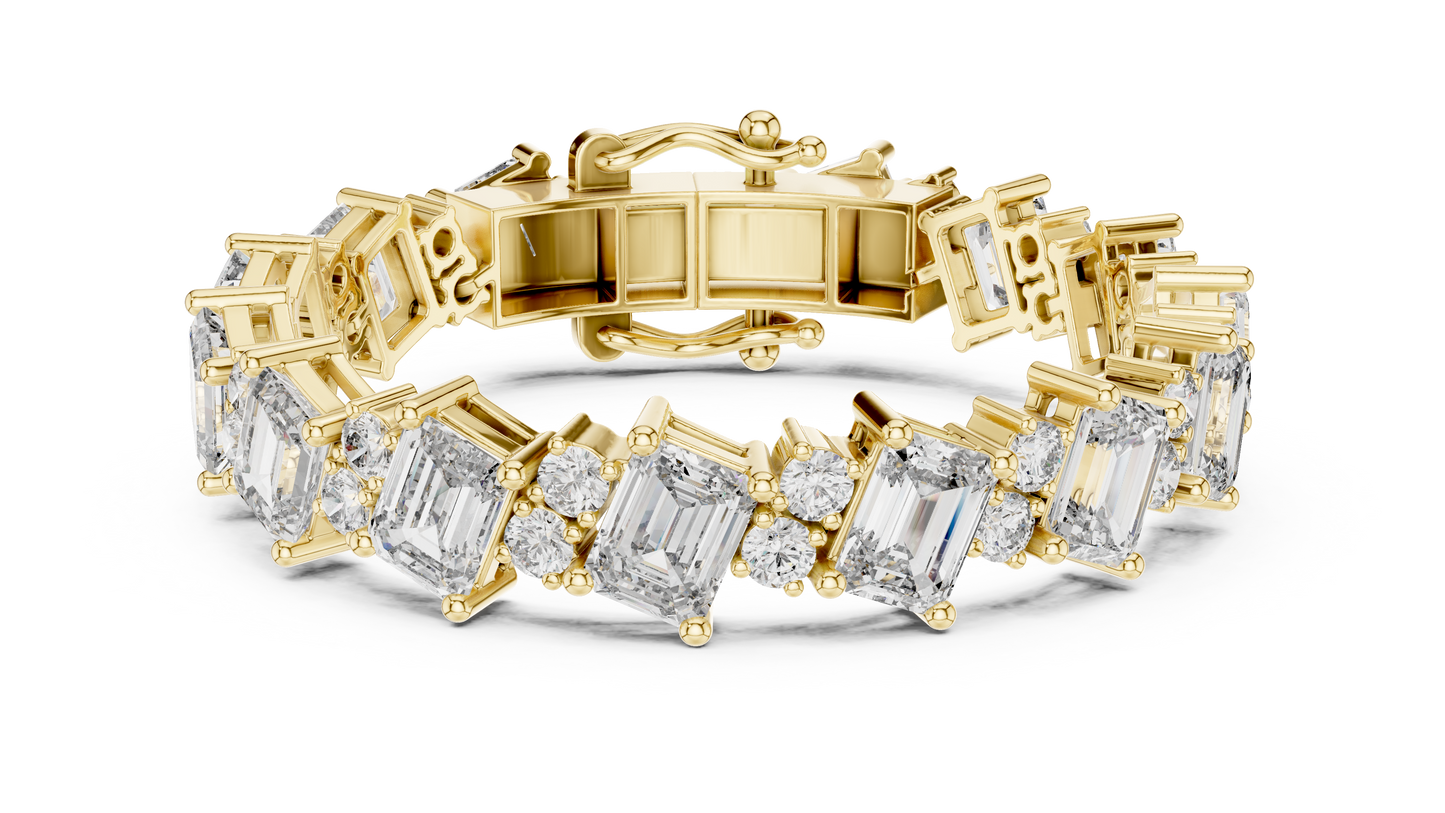 Luxury Emerald-Cut Diamond Tennis Bracelet