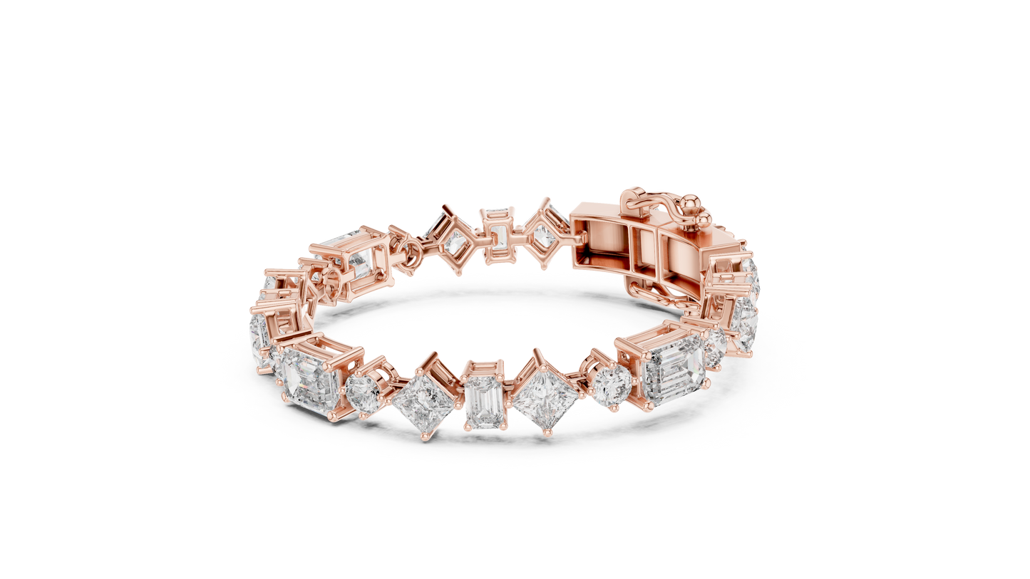 Radiant Multi-Cut Diamond Bracelet – Modern Elegance