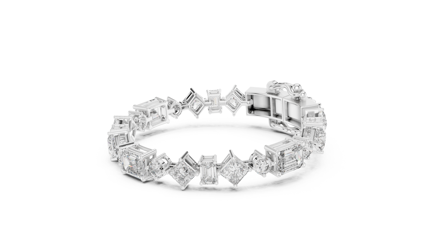 Radiant Multi-Cut Diamond Bracelet – Modern Elegance