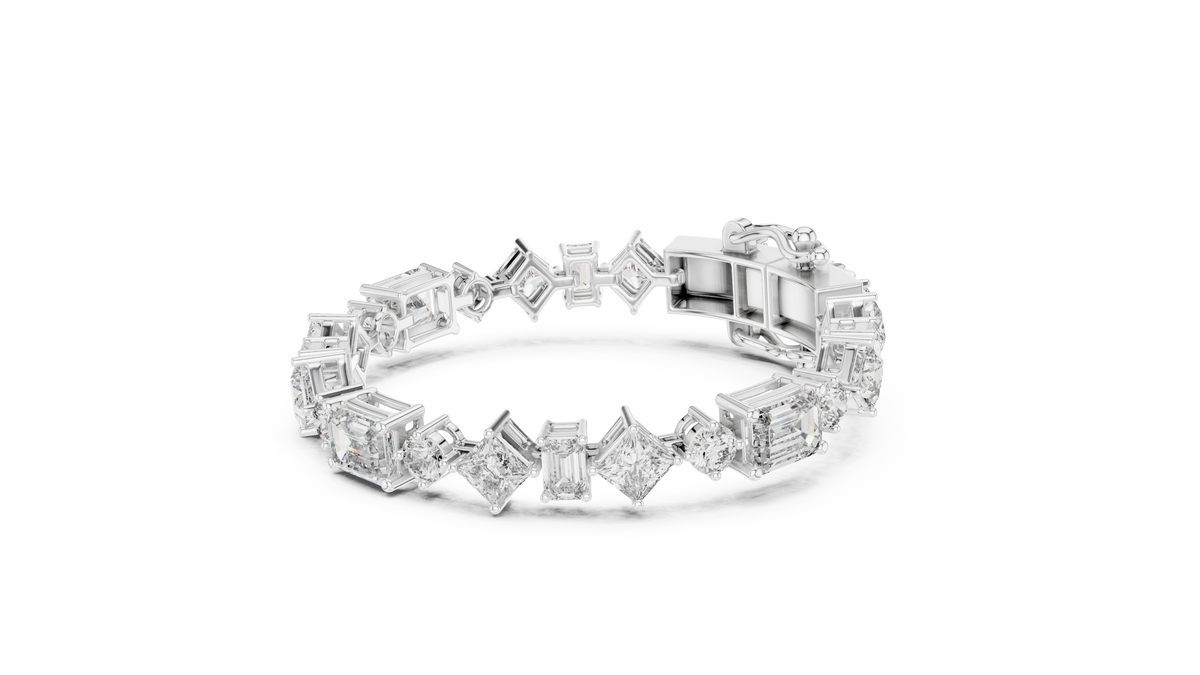 Radiant Multi-Cut Diamond Bracelet – Modern Elegance
