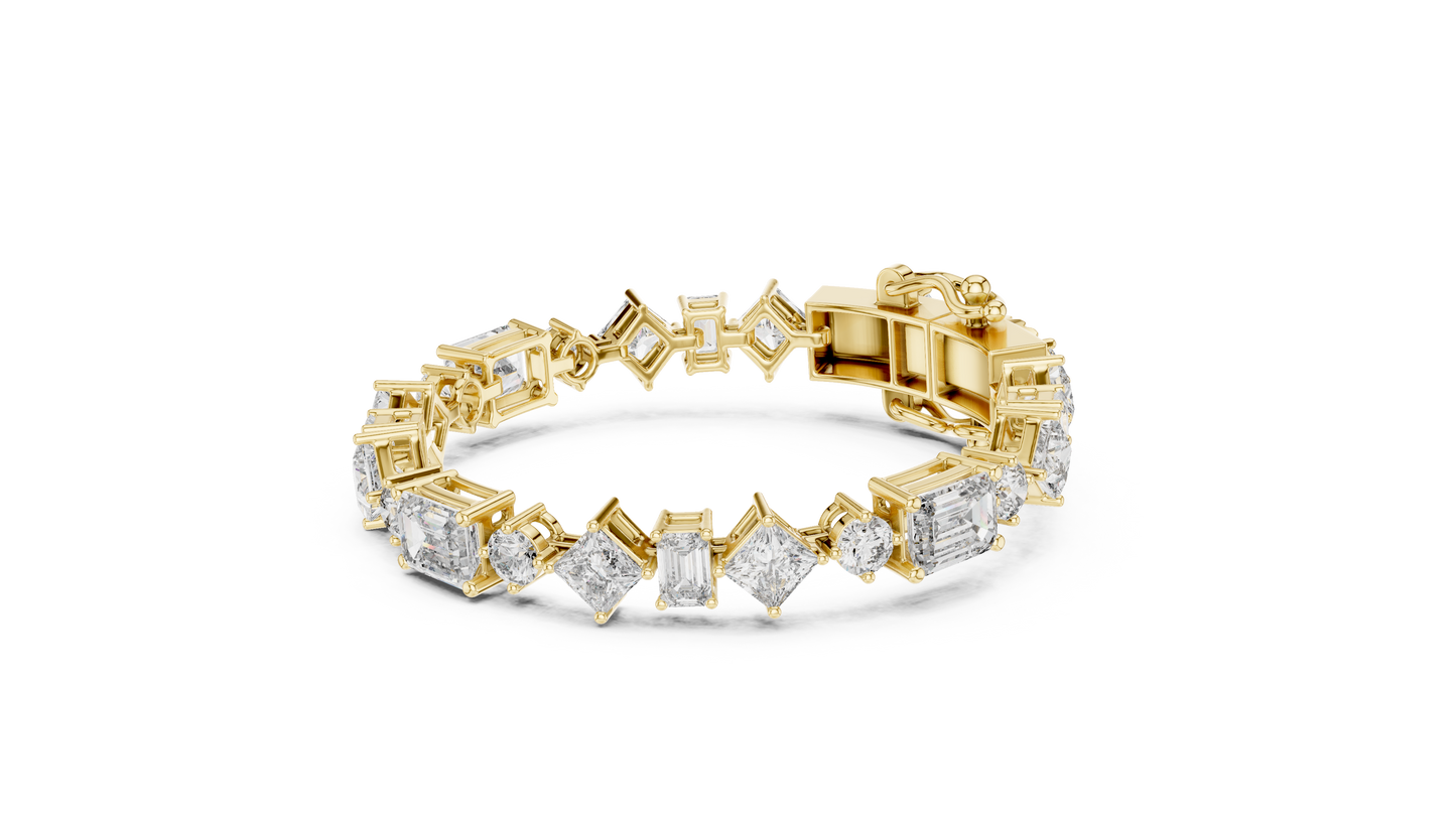Radiant Multi-Cut Diamond Bracelet – Modern Elegance