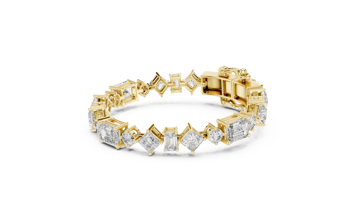 Radiant Multi-Cut Diamond Bracelet – Modern Elegance