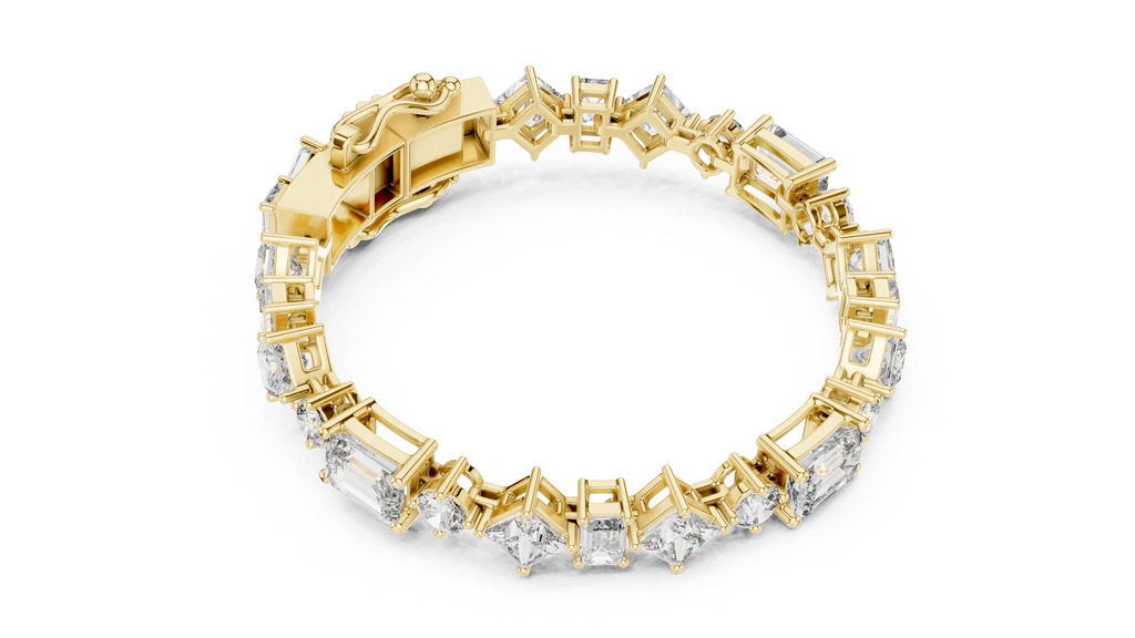 Radiant Multi-Cut Diamond Bracelet – Modern Elegance