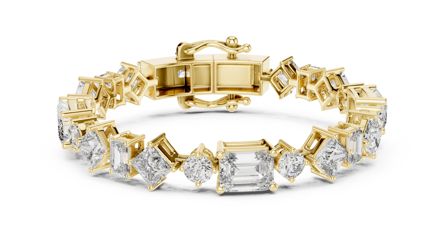 Radiant Multi-Cut Diamond Bracelet – Modern Elegance