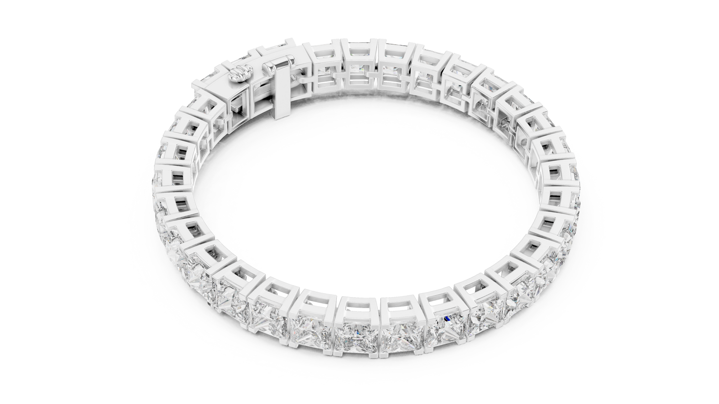 Princess-Cut Diamond Bracelet – Luxury Sparkle.