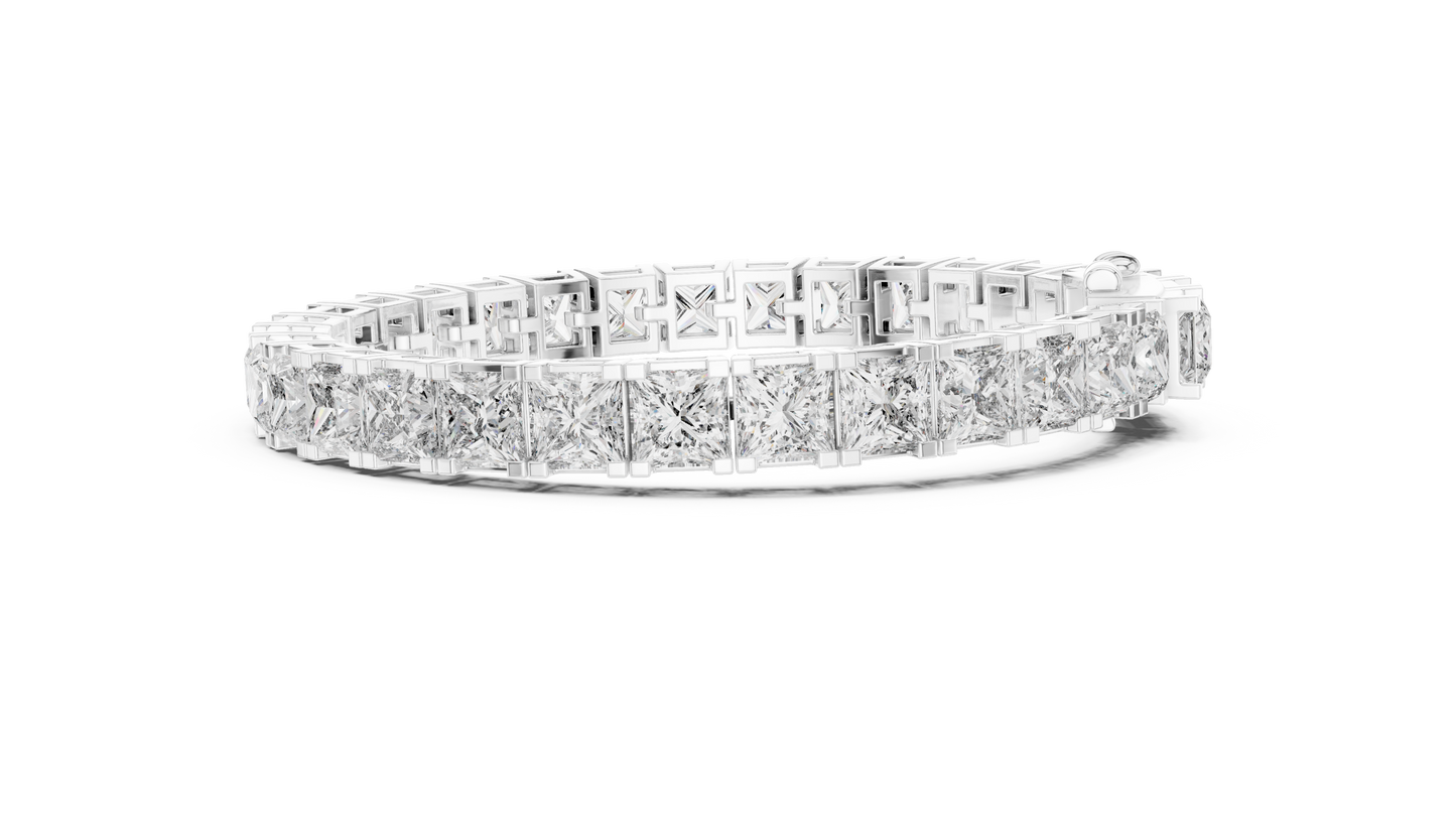 Princess-Cut Diamond Bracelet – Luxury Sparkle.