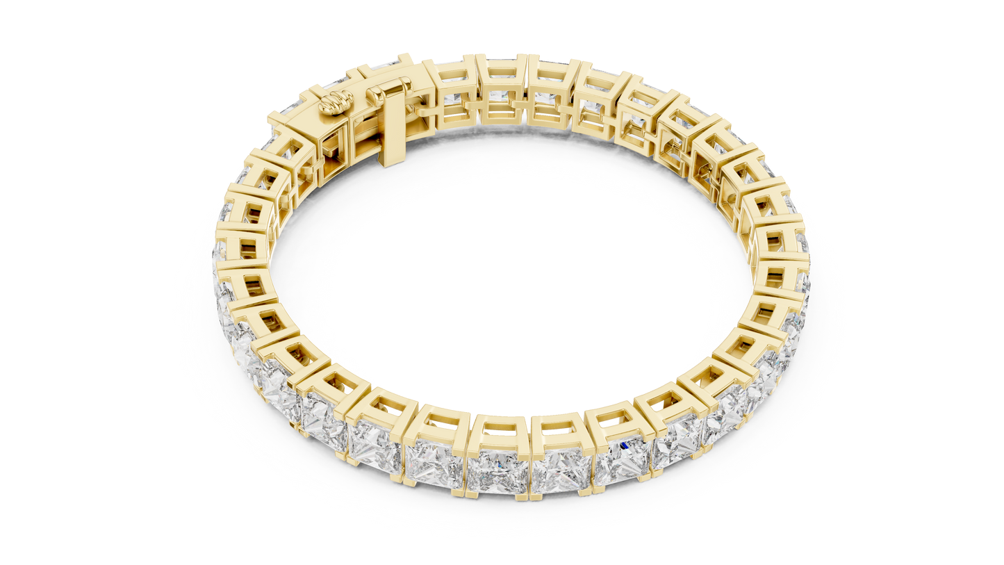 Princess-Cut Diamond Bracelet – Luxury Sparkle.
