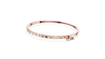 Luxury Slim Diamond Bangle in Gold