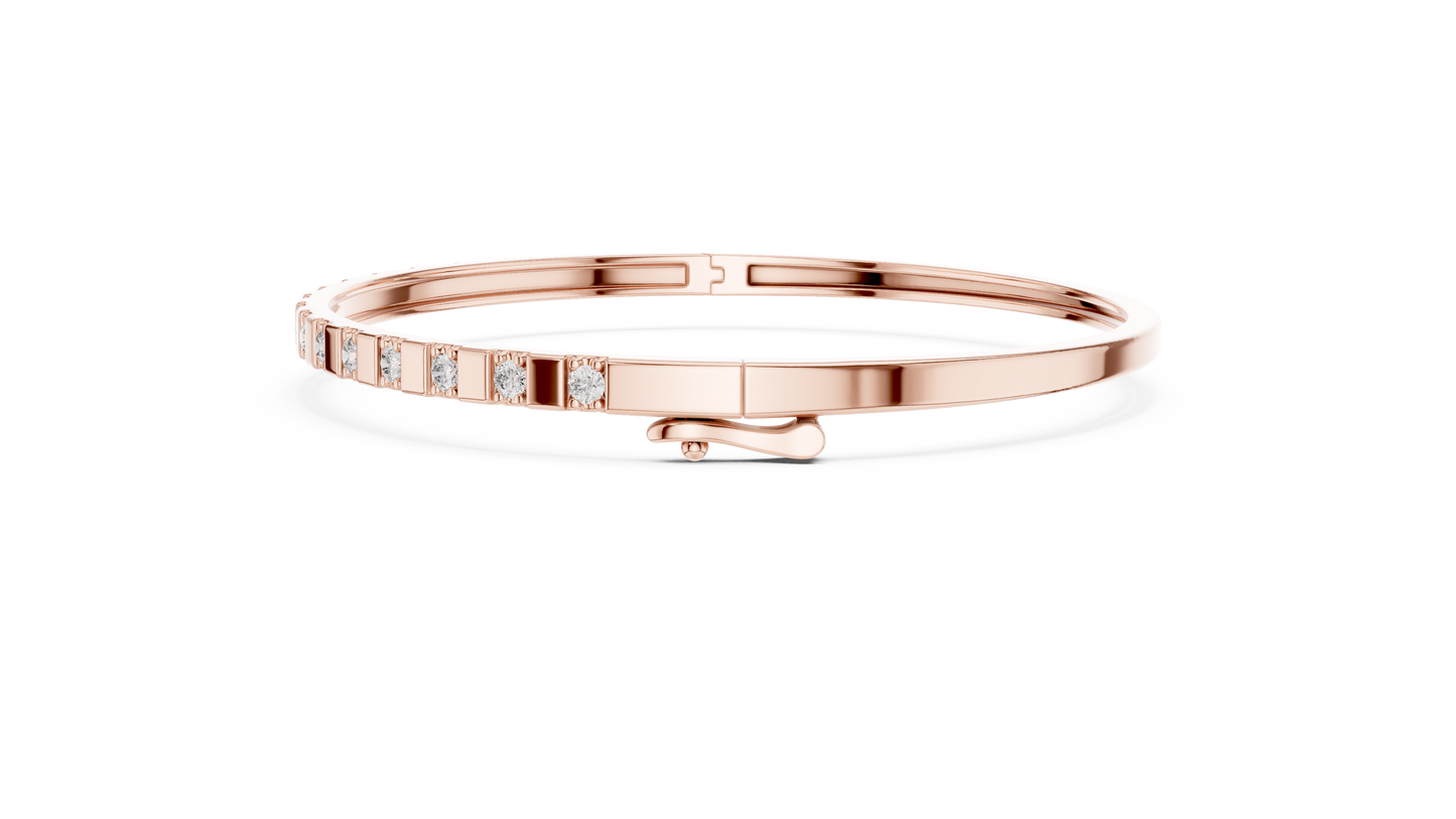 Luxury Slim Diamond Bangle in Gold