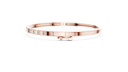 Luxury Slim Diamond Bangle in Gold