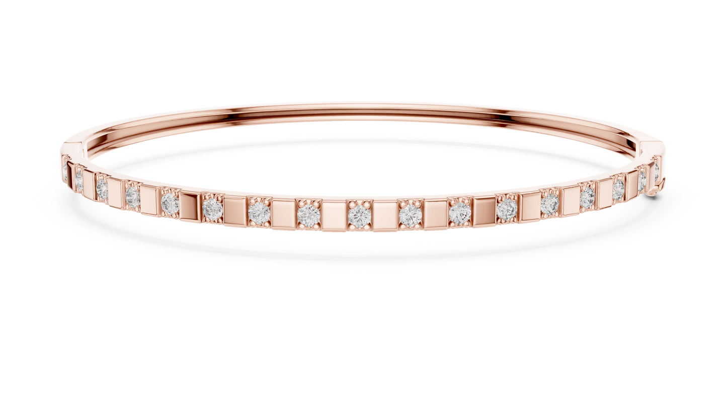 Luxury Slim Diamond Bangle in Gold