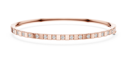 Luxury Slim Diamond Bangle in Gold