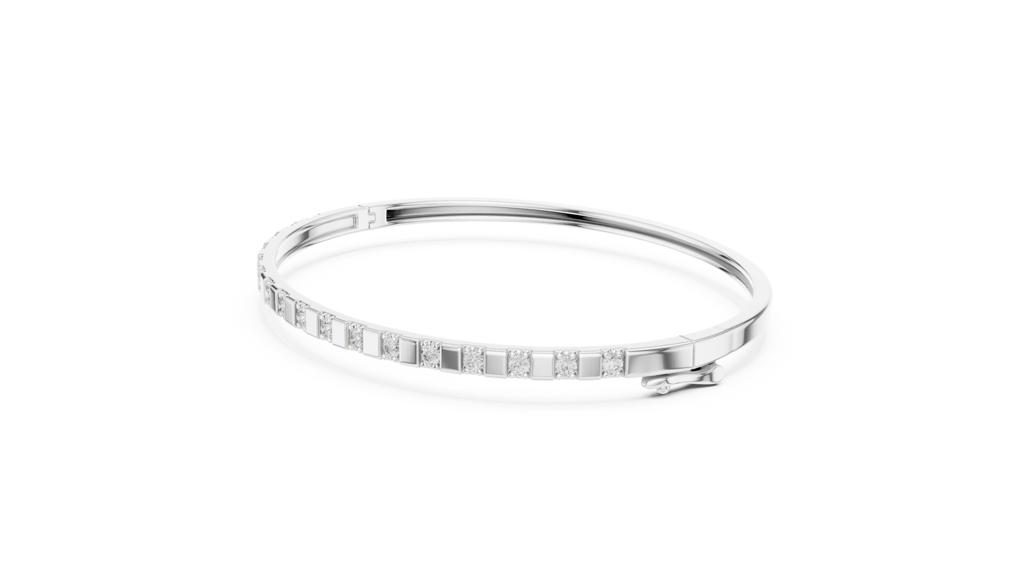 Luxury Slim Diamond Bangle in Gold