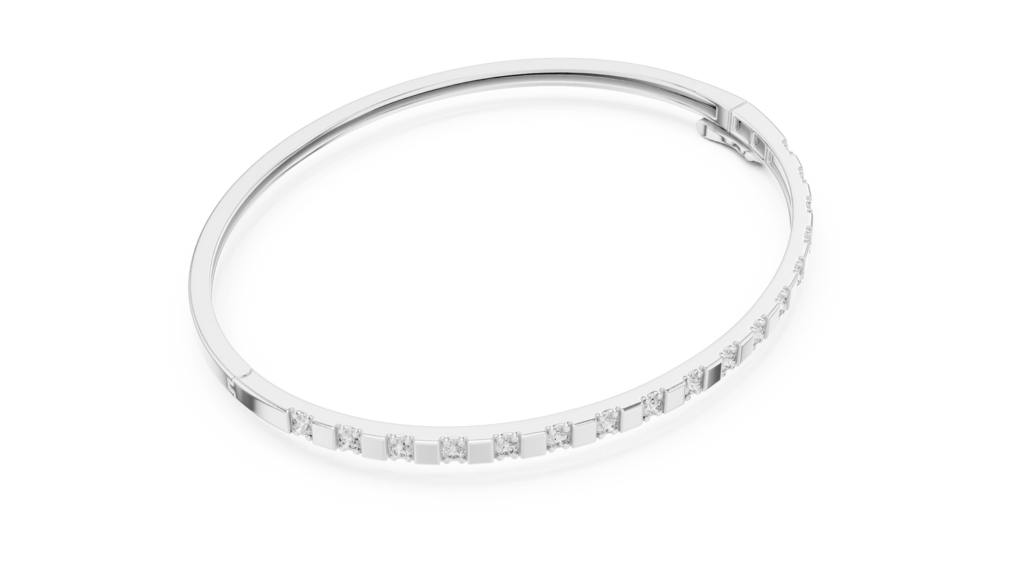 Luxury Slim Diamond Bangle in Gold