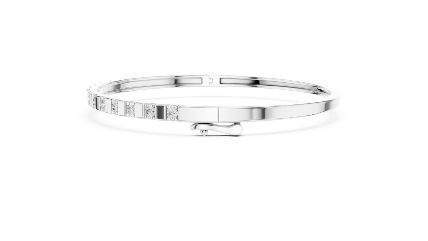 Luxury Slim Diamond Bangle in Gold
