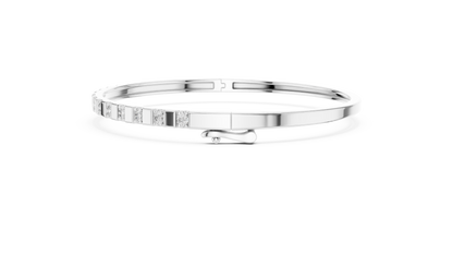 Luxury Slim Diamond Bangle in Gold