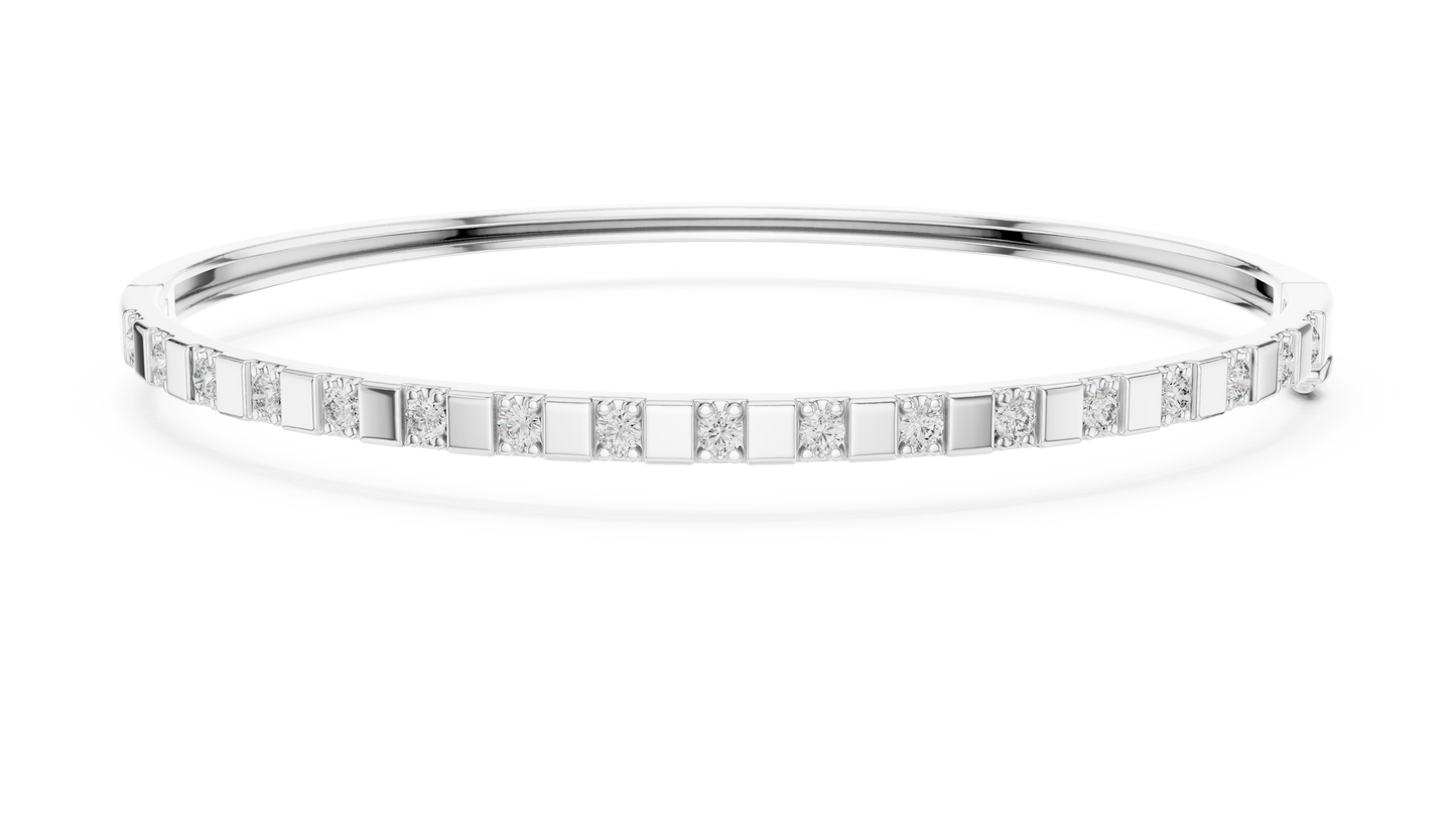 Luxury Slim Diamond Bangle in Gold