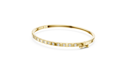 Luxury Slim Diamond Bangle in Gold