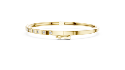 Luxury Slim Diamond Bangle in Gold