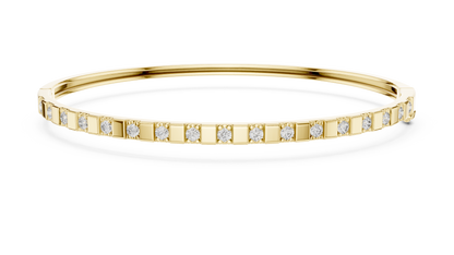 Luxury Slim Diamond Bangle in Gold