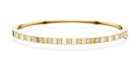 Luxury Slim Diamond Bangle in Gold