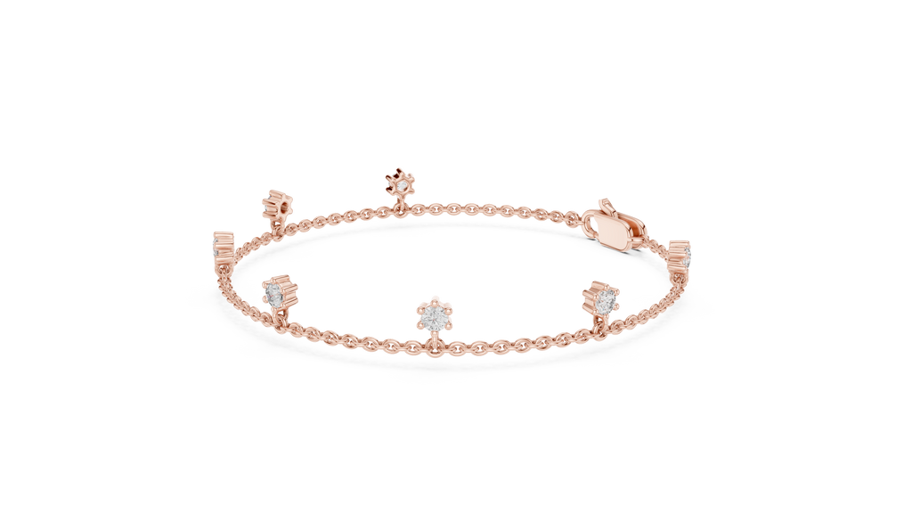 Minimal Charm Gold Diamond Bracelet