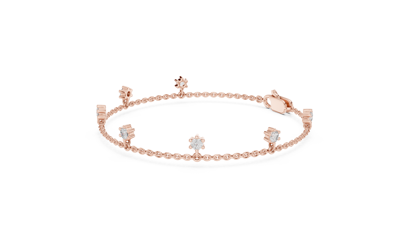 Minimal Charm Gold Diamond Bracelet