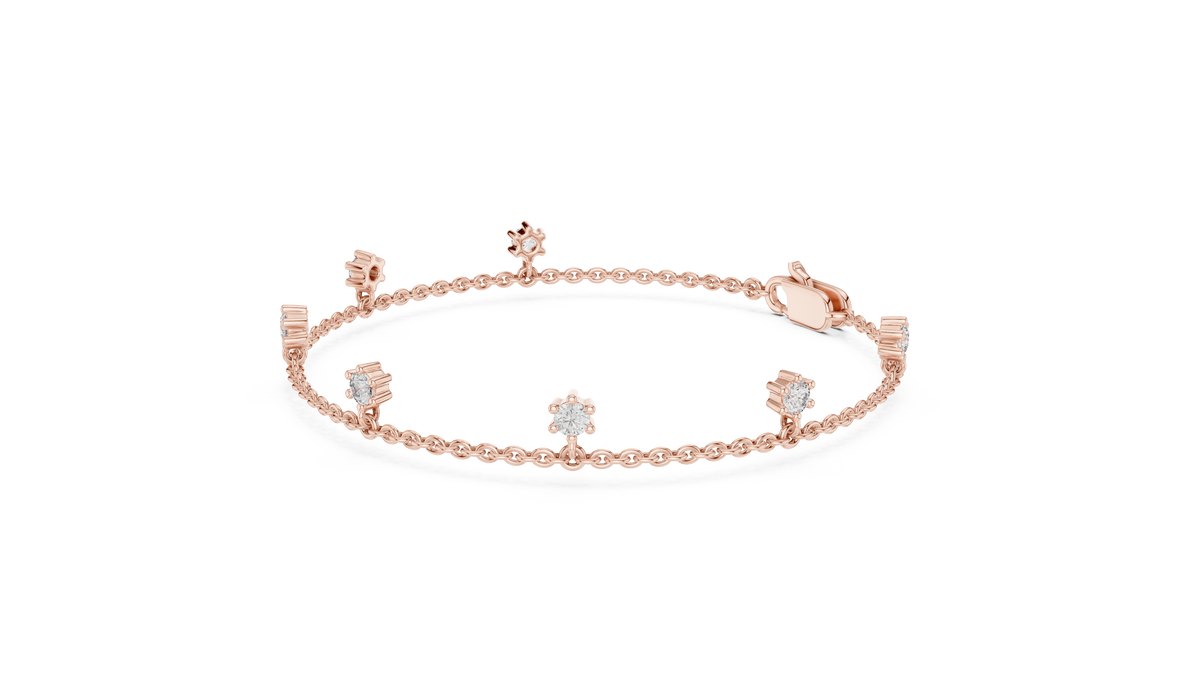 Minimal Charm Gold Diamond Bracelet