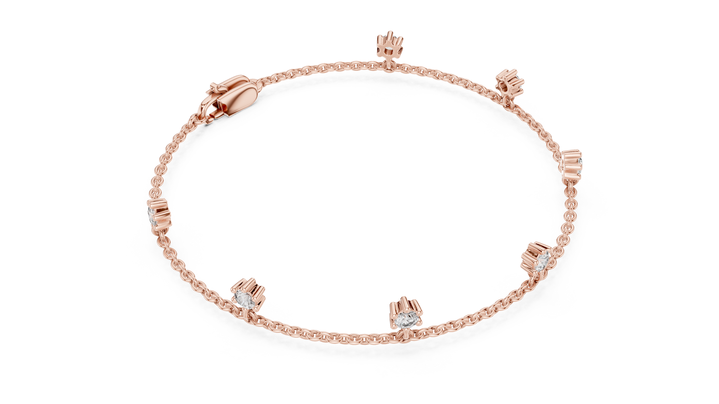 Minimal Charm Gold Diamond Bracelet