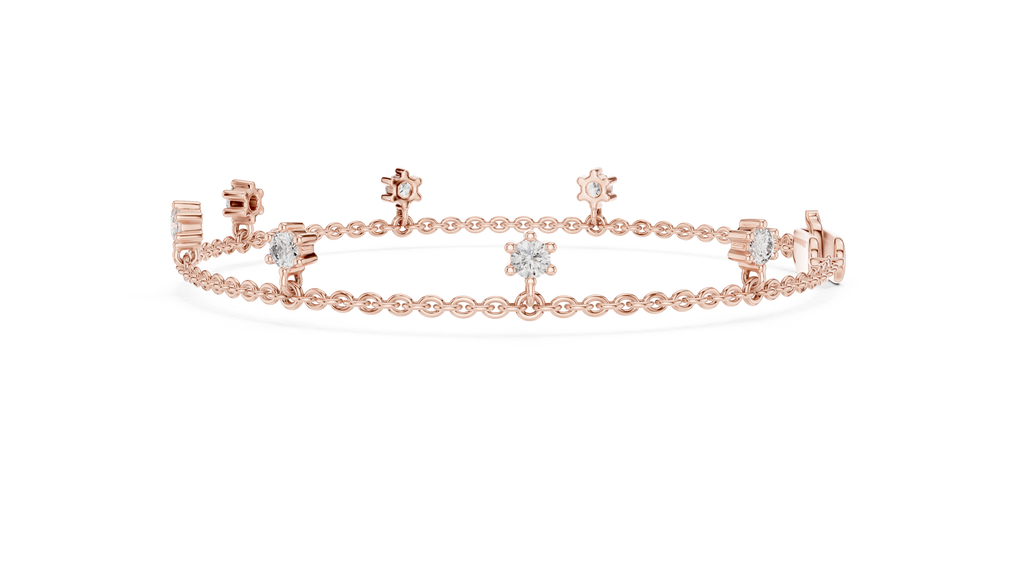 Minimal Charm Gold Diamond Bracelet