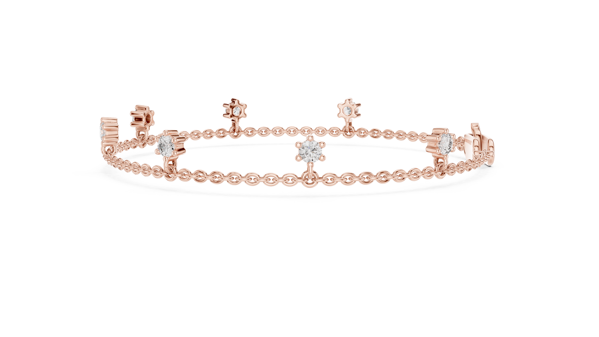 Minimal Charm Gold Diamond Bracelet