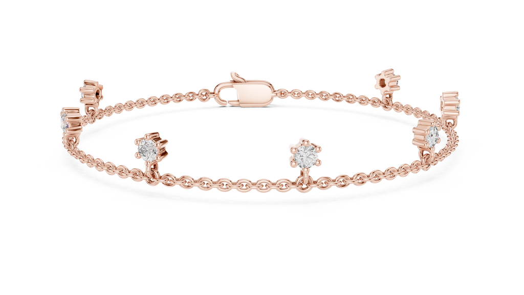 Minimal Charm Gold Diamond Bracelet