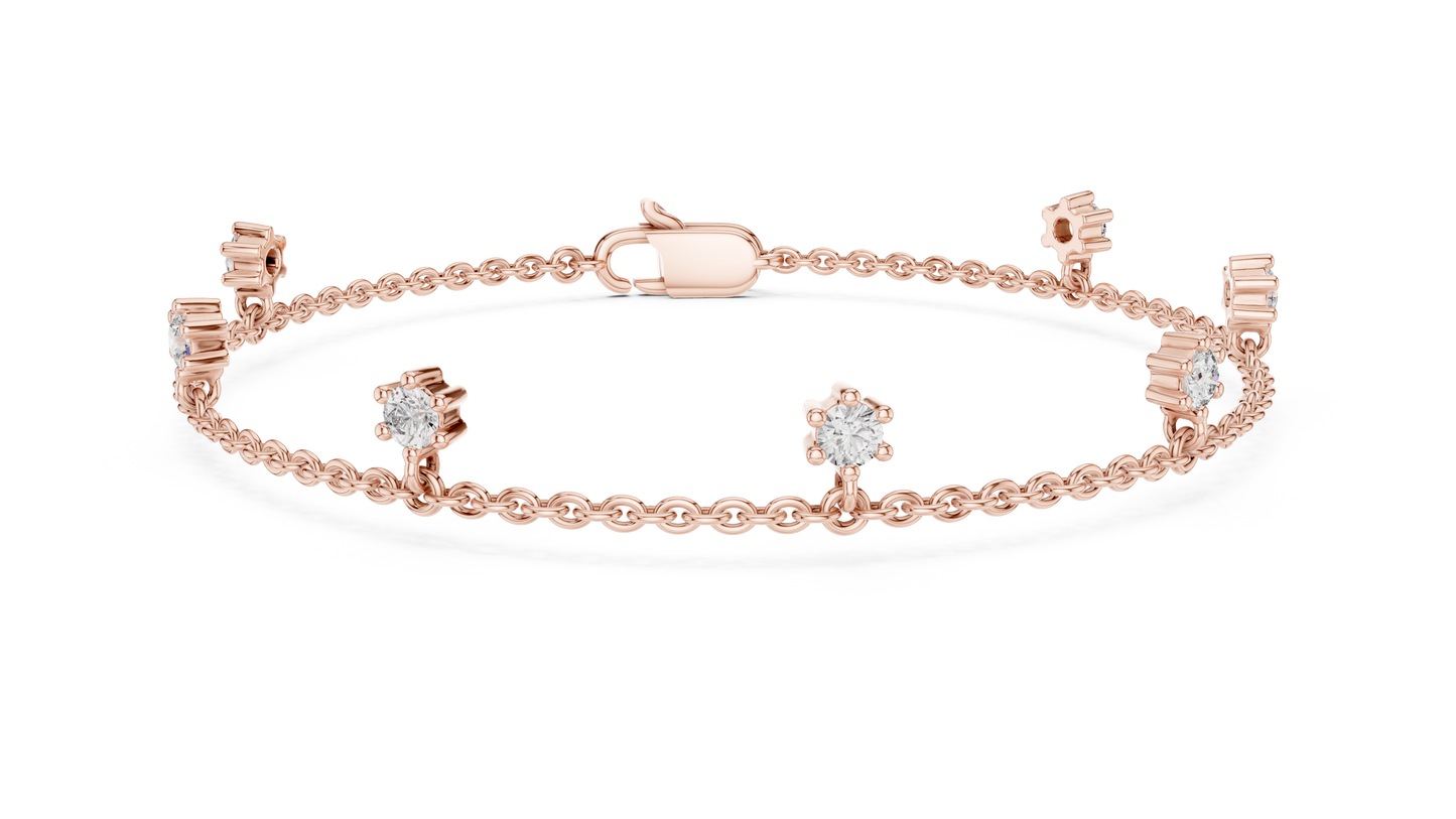 Minimal Charm Gold Diamond Bracelet