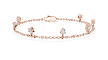 Minimal Charm Gold Diamond Bracelet