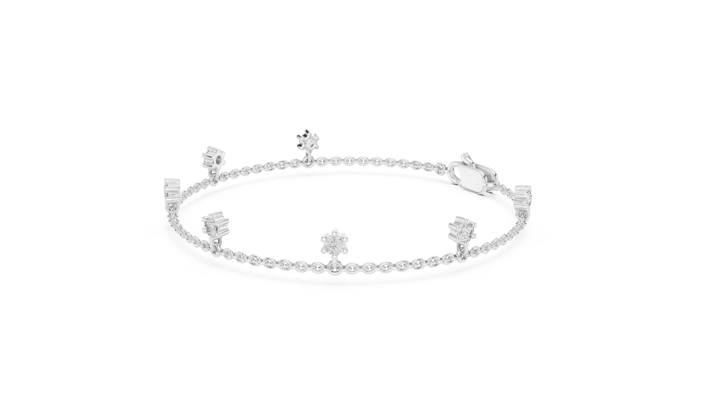Minimal Charm Gold Diamond Bracelet