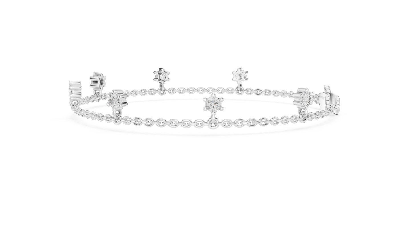 Minimal Charm Gold Diamond Bracelet
