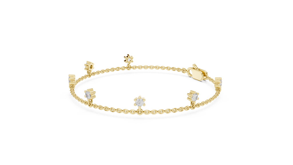 Minimal Charm Gold Diamond Bracelet