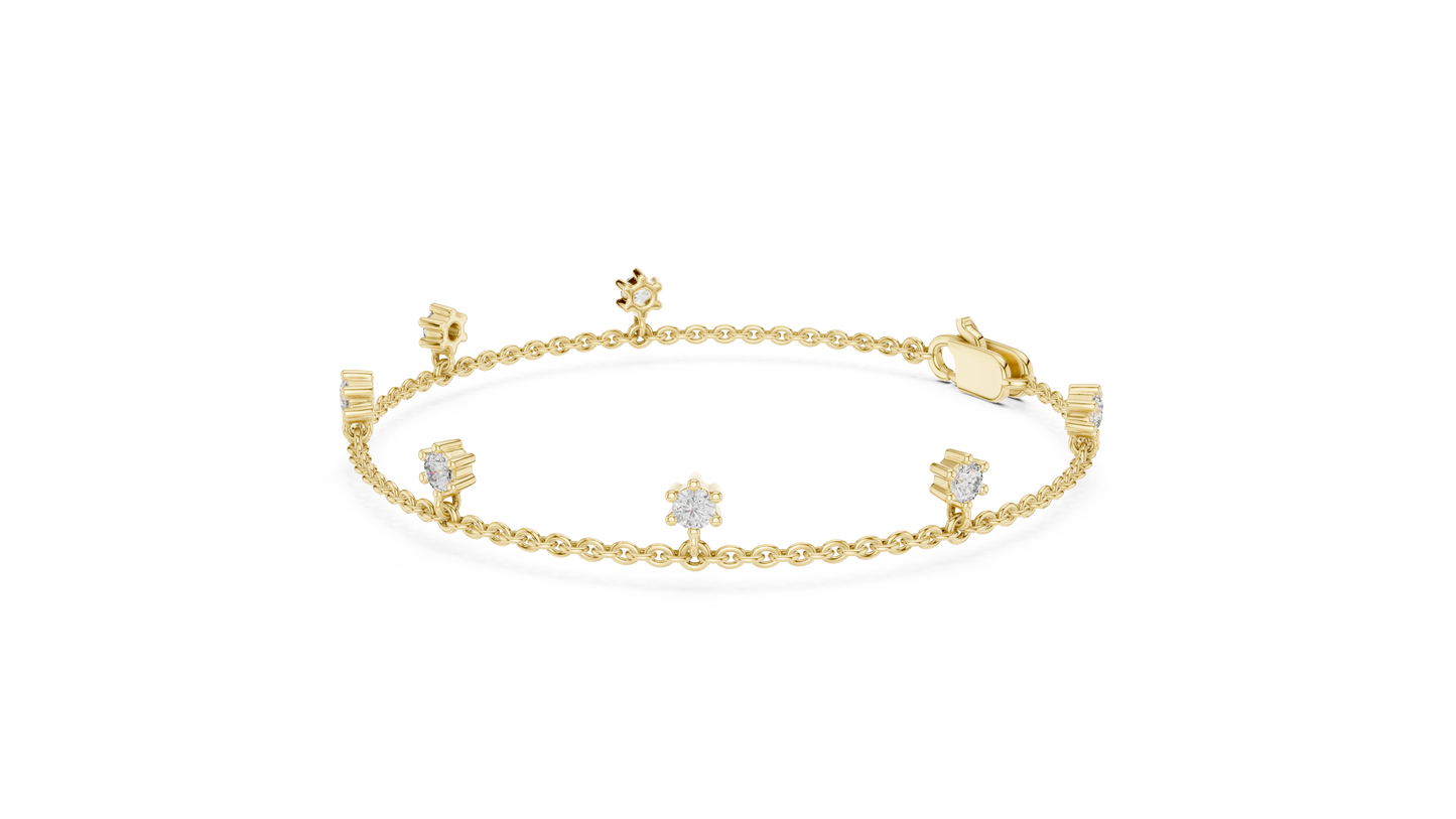 Minimal Charm Gold Diamond Bracelet