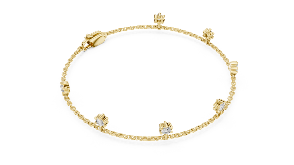 Minimal Charm Gold Diamond Bracelet