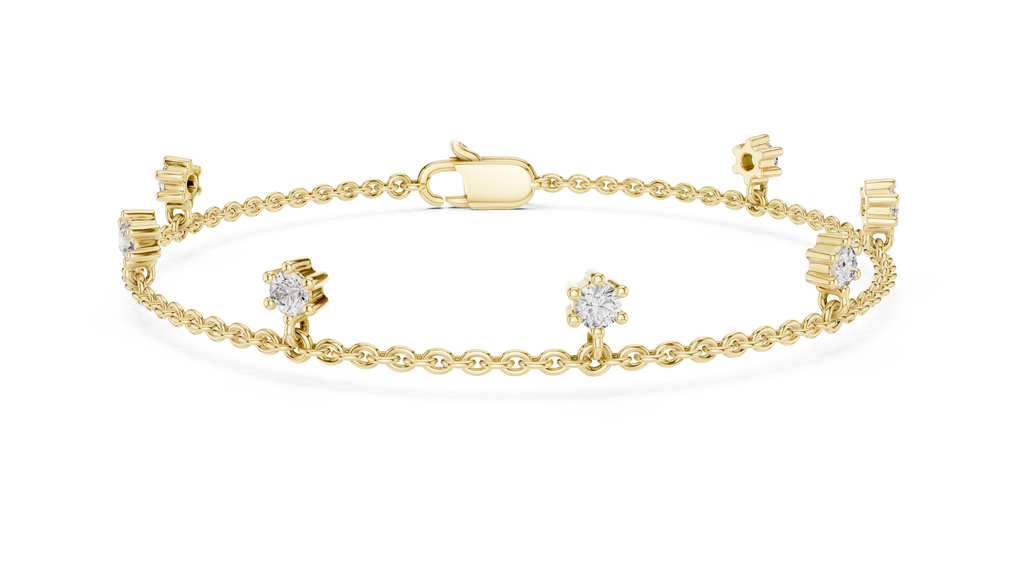 Minimal Charm Gold Diamond Bracelet