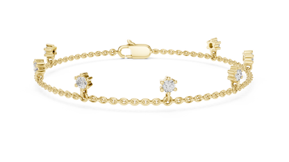 Minimal Charm Gold Diamond Bracelet