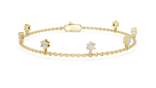 Minimal Charm Gold Diamond Bracelet
