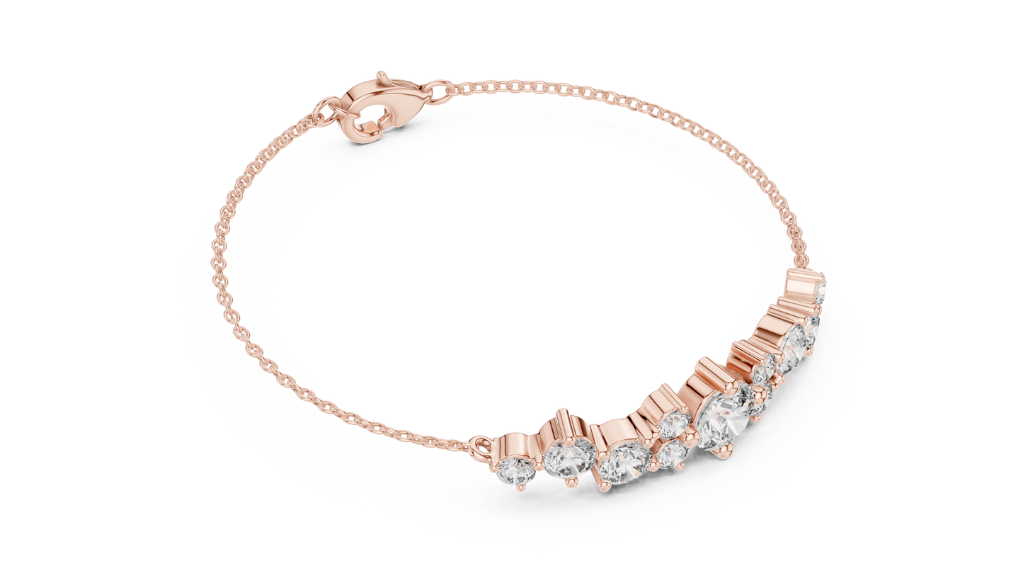 Floral Sparkle Rose Gold Bracelet