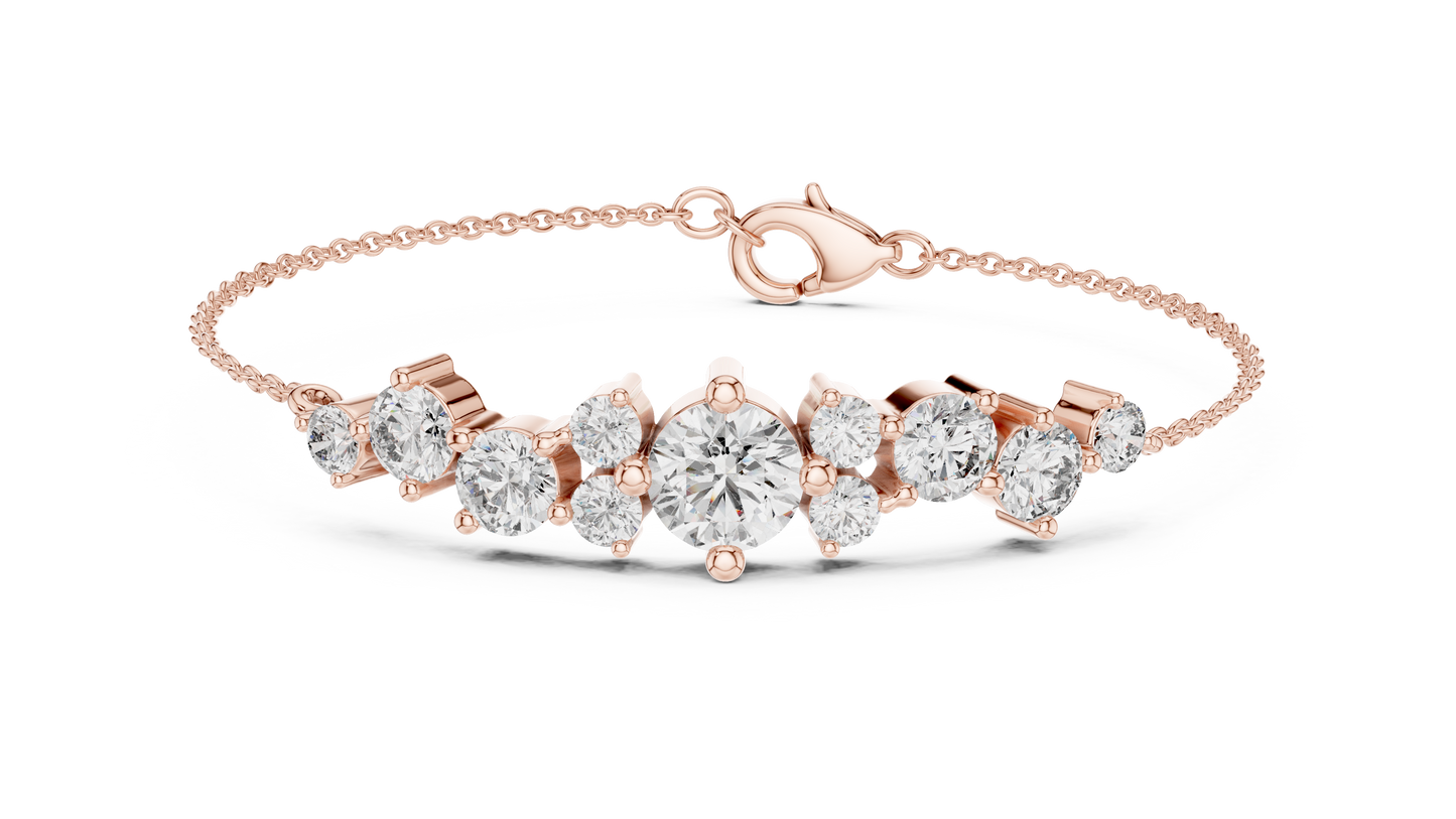 Floral Sparkle Rose Gold Bracelet