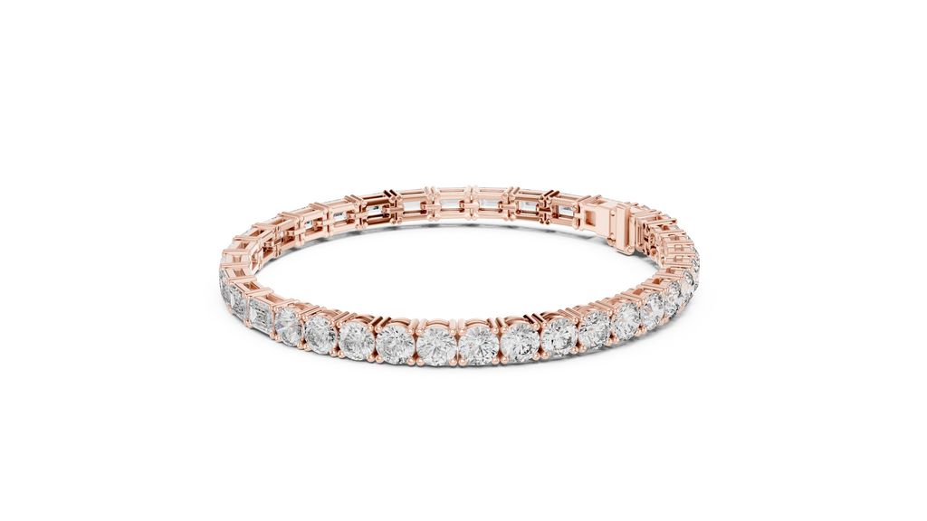 White Luxe Emerald & Round Diamond Bracelet
