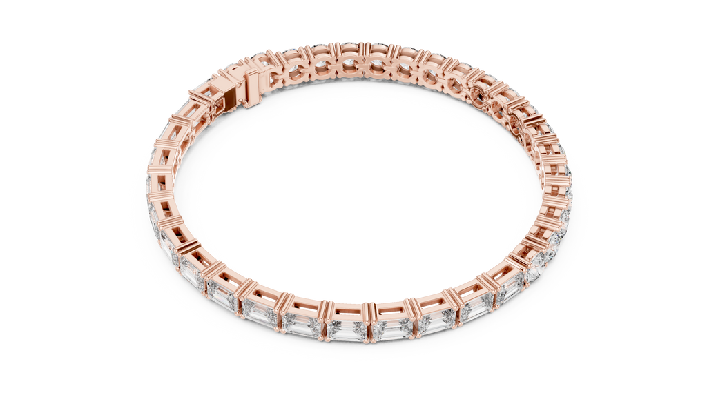 White Luxe Emerald & Round Diamond Bracelet